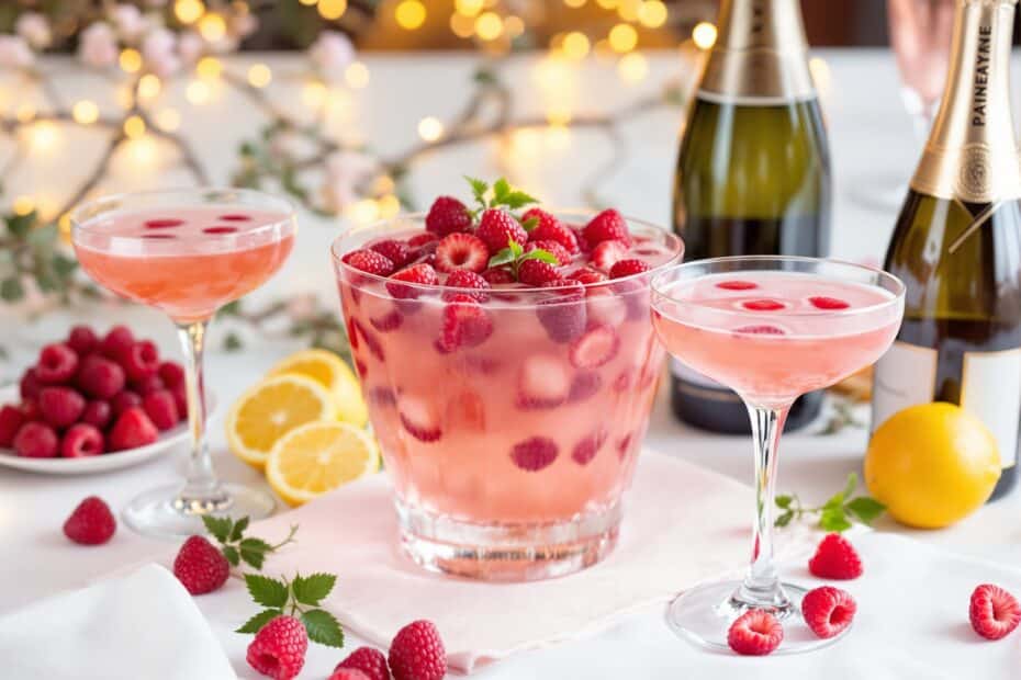 soupe de champagne aux framboises