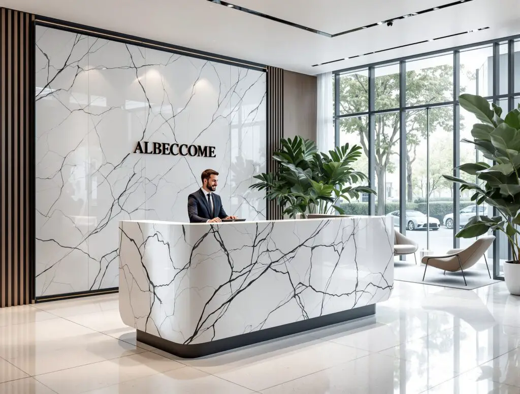exemples de mobilier d'accueil design et moderne