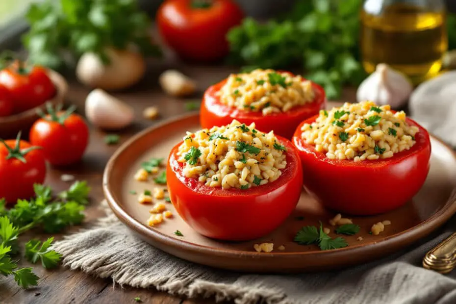 découvrez la recette de tomates farcies de grand-mère, simple et savoureuse, accompagnée de riz. un plat traditionnel facile à préparer qui ravira toute la famille.