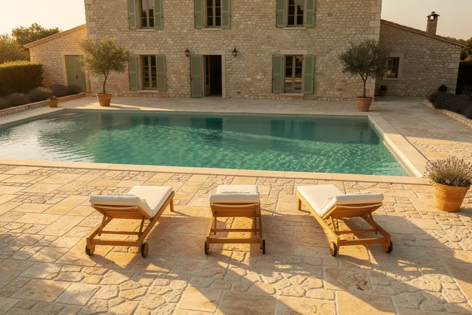 terrasse travertin