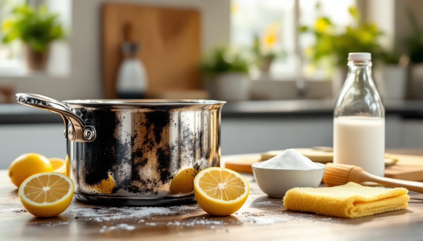 découvrez des astuces efficaces et naturelles pour nettoyer une casserole brûlée facilement et retrouver votre batterie de cuisine en parfait état.