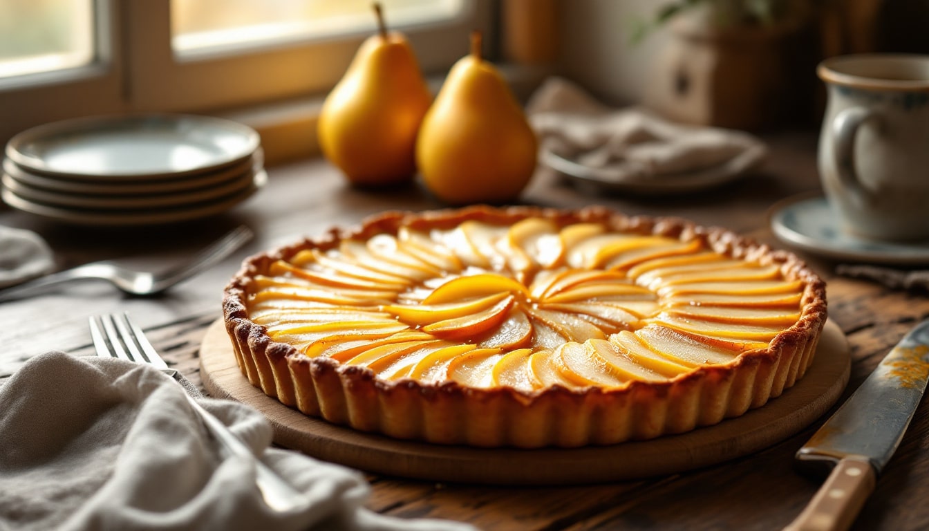 découvrez la recette facile et gourmande de la tarte aux poires façon grand-mère, un dessert traditionnel qui ravira toute la famille.