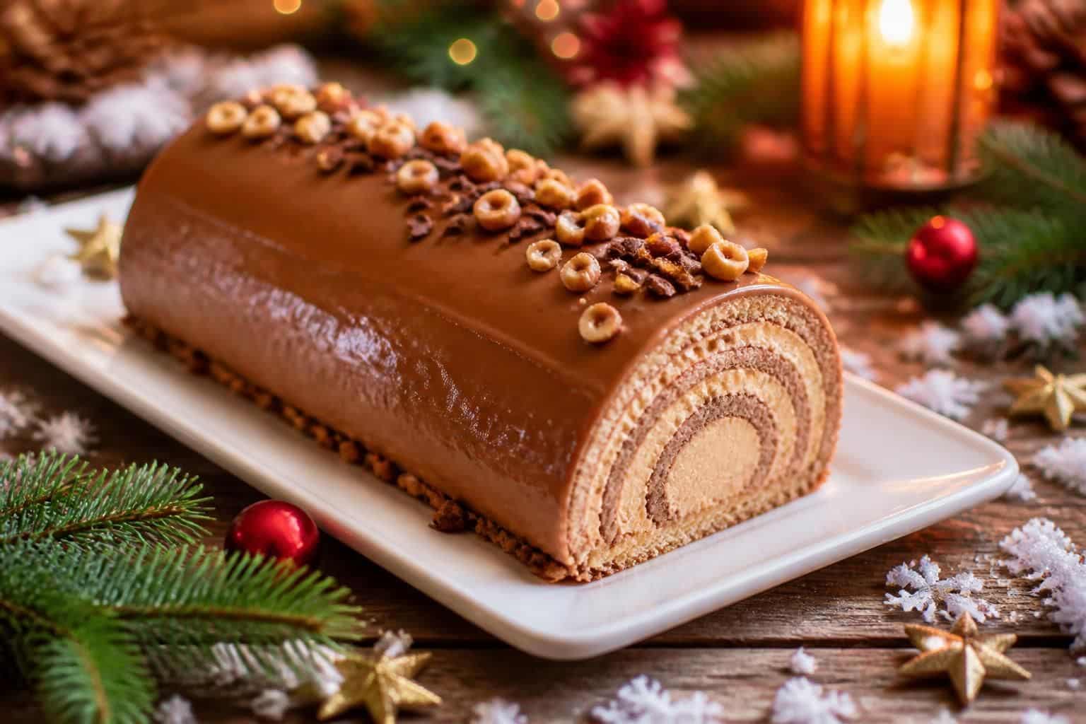 découvrez notre recette facile et gourmande de bûche praliné, parfaite pour un noël délicieux et convivial. simple à réaliser, elle ravira tous vos invités !