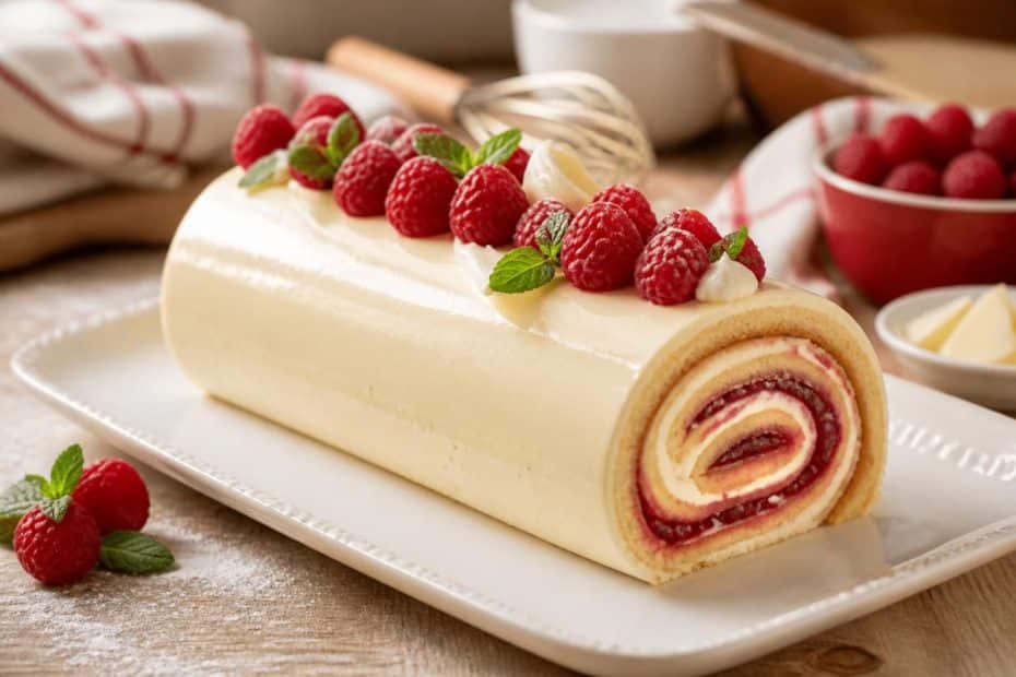 découvrez notre recette facile et gourmande de bûche vanille framboise, idéale pour régaler vos invités avec un dessert frais et délicieux.