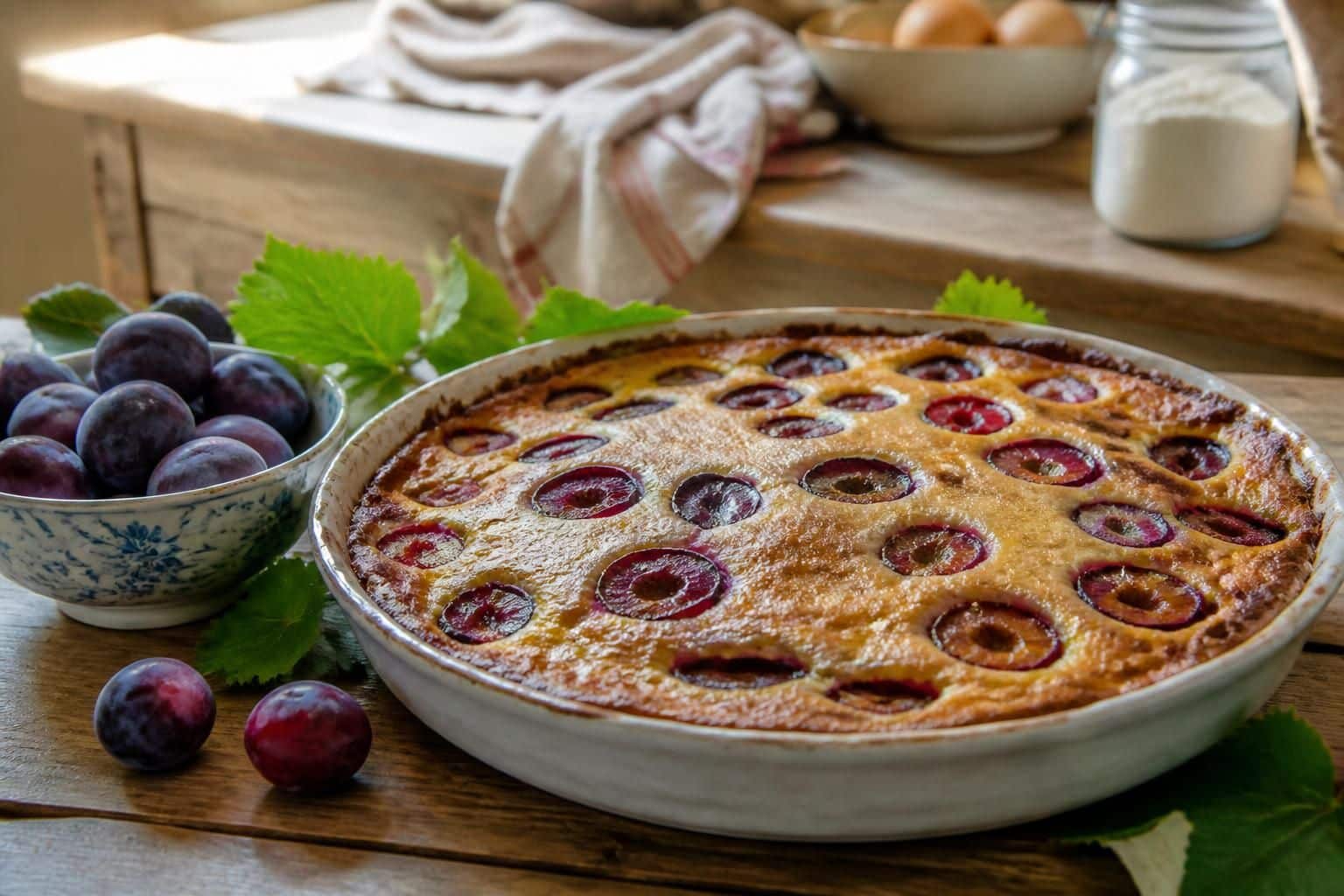 découvrez la recette facile et authentique du clafoutis aux prunes de grand-mère, un dessert traditionnel qui ravira vos papilles avec ses saveurs gourmandes et naturelles.
