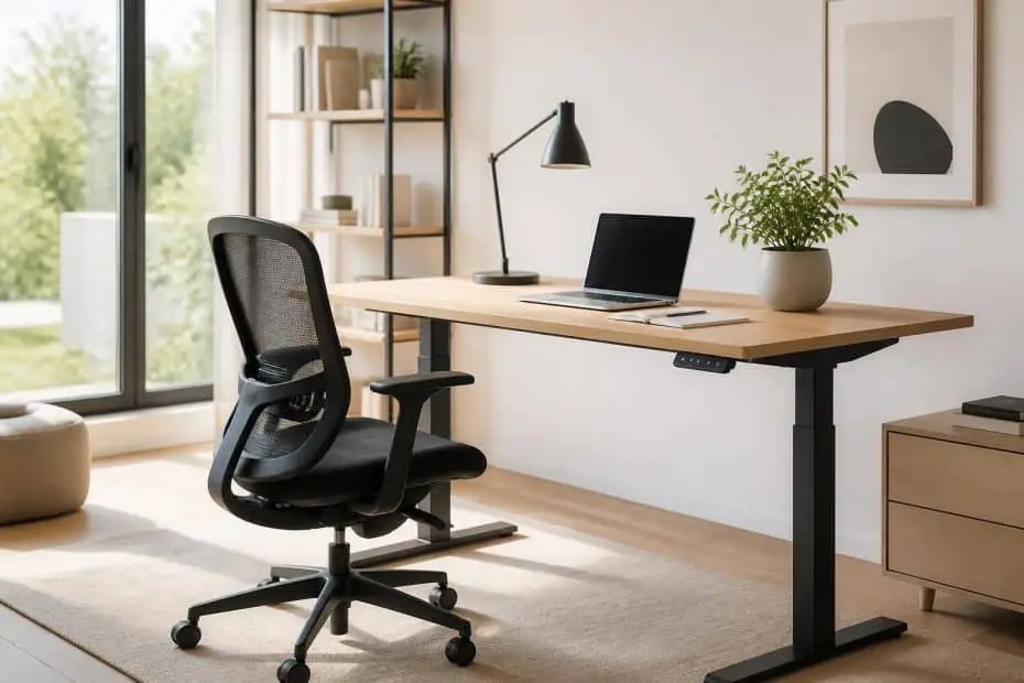 découvrez notre bureau réglable ergonomique, idéal pour le travail et l'étude à domicile, alliant confort et productivité.