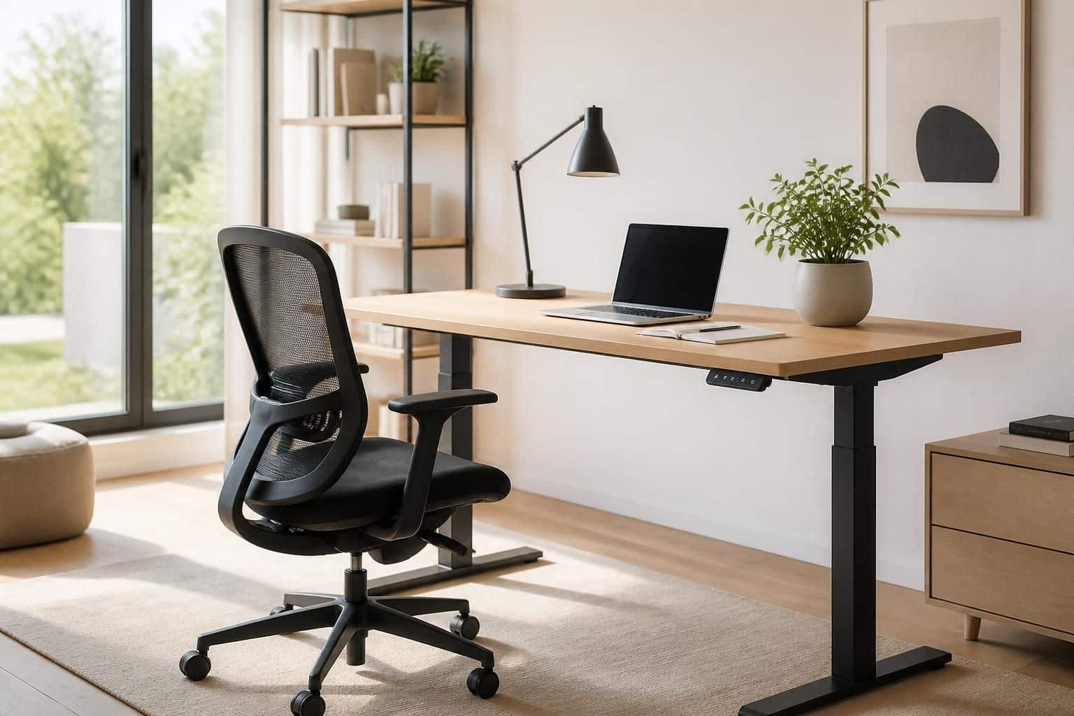 découvrez notre bureau réglable ergonomique, idéal pour le travail et l'étude à domicile, alliant confort et productivité.