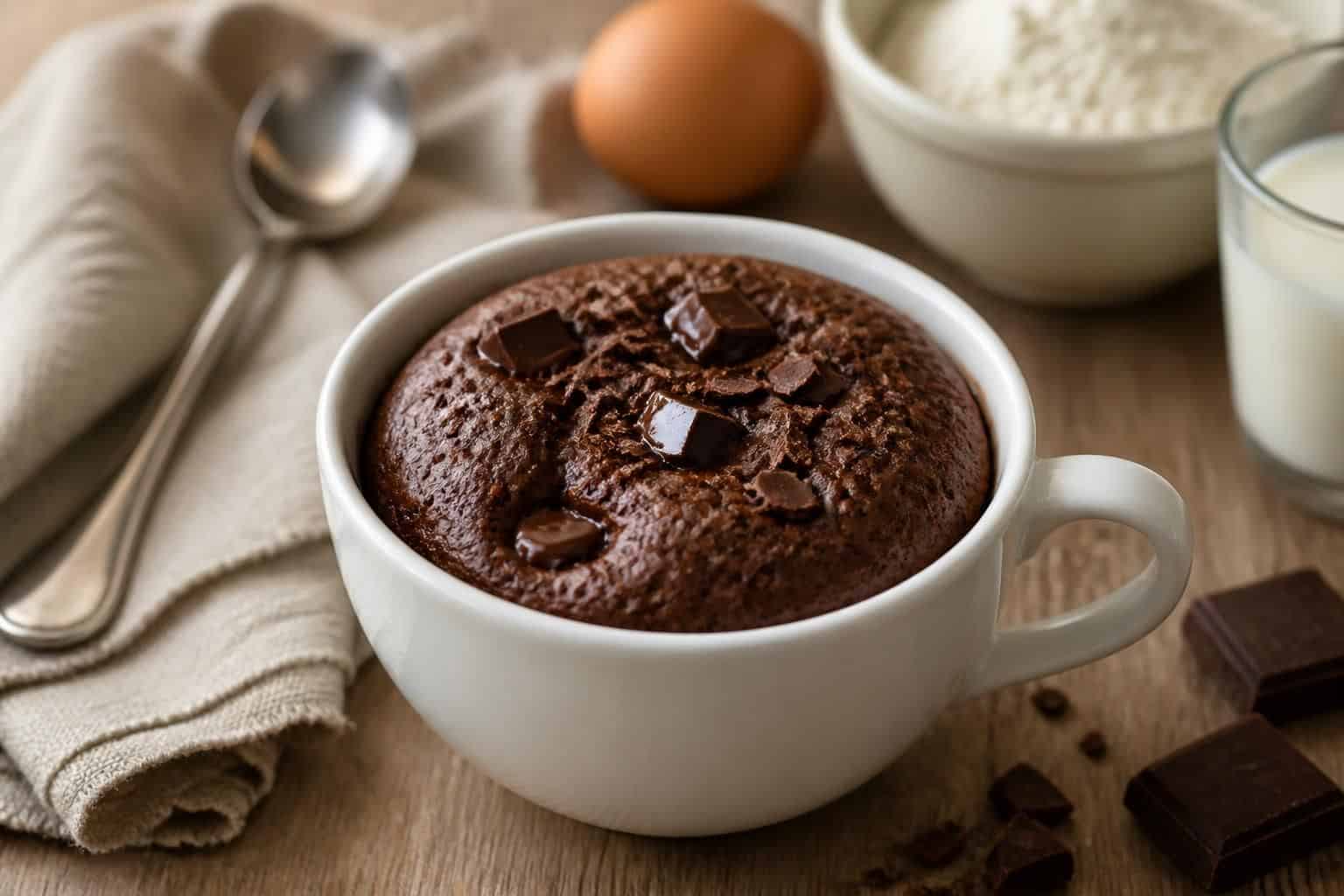 découvrez notre recette facile et rapide de mug cake au chocolat sans beurre, idéale pour un dessert gourmand prêt en quelques minutes.