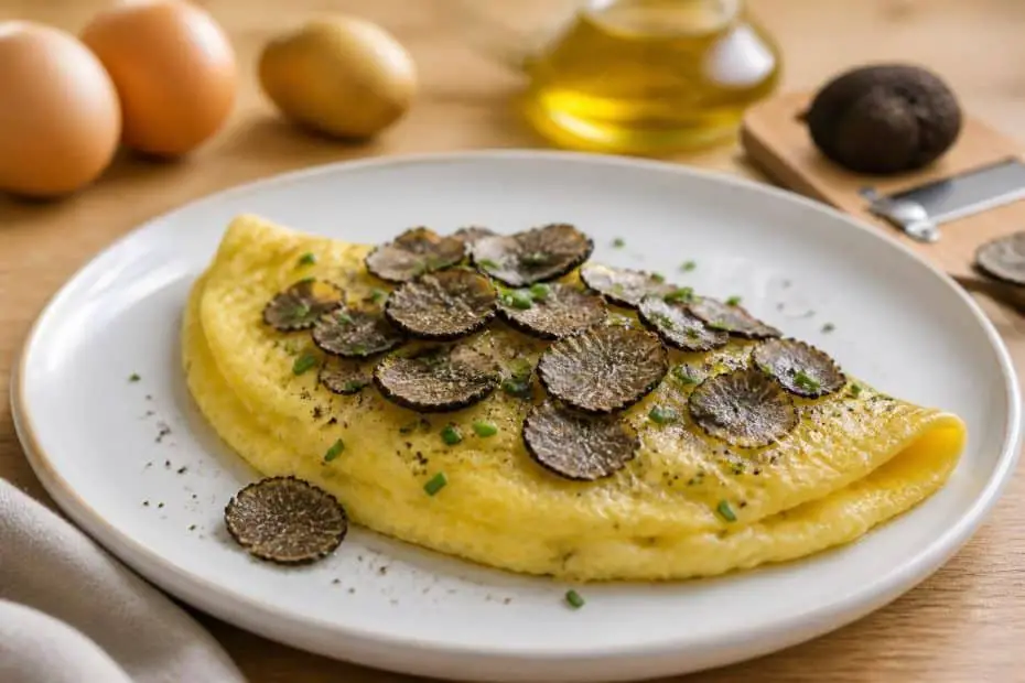 découvrez notre recette facile et gourmande d'omelette à la truffe, pour un plat raffiné et savoureux à préparer en un rien de temps.