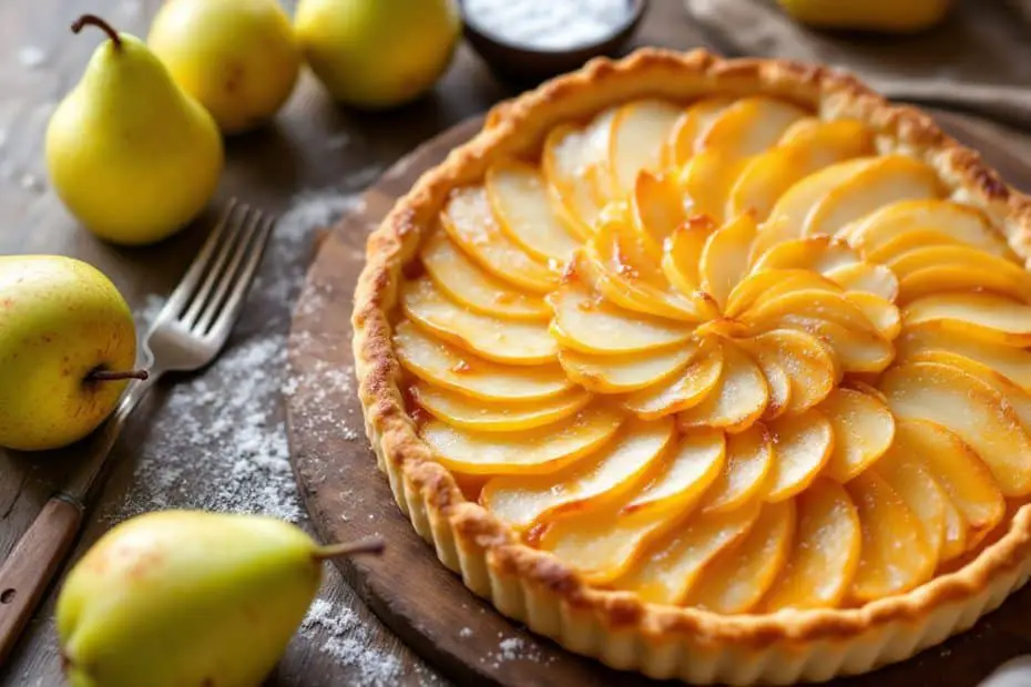 découvrez notre recette facile et gourmande de tarte aux poires maison, parfaite pour régaler vos papilles avec un dessert fruité et savoureux.