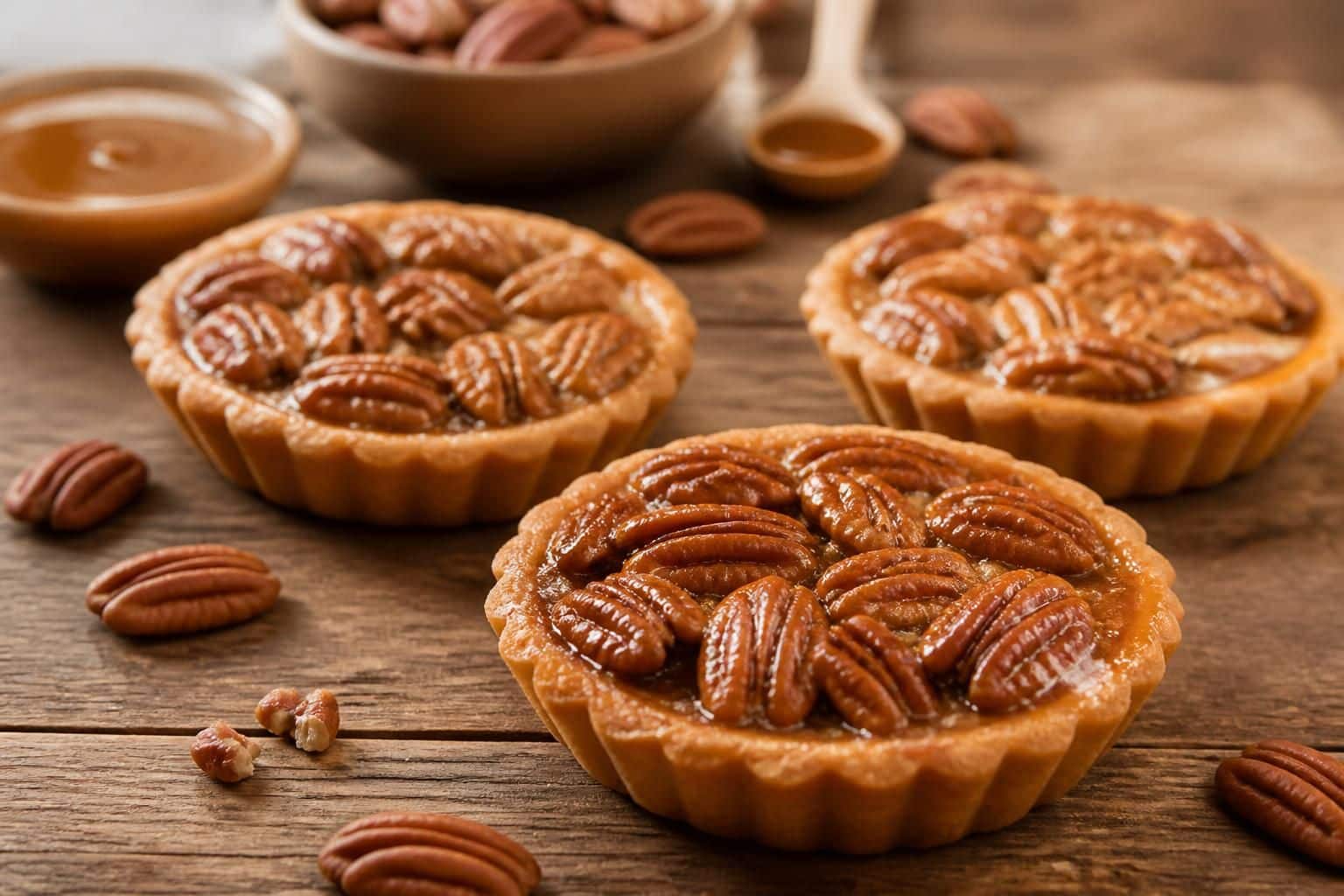 découvrez notre recette facile et gourmande de tartelettes aux noix de pécan, parfaites pour un dessert croquant et délicieux.