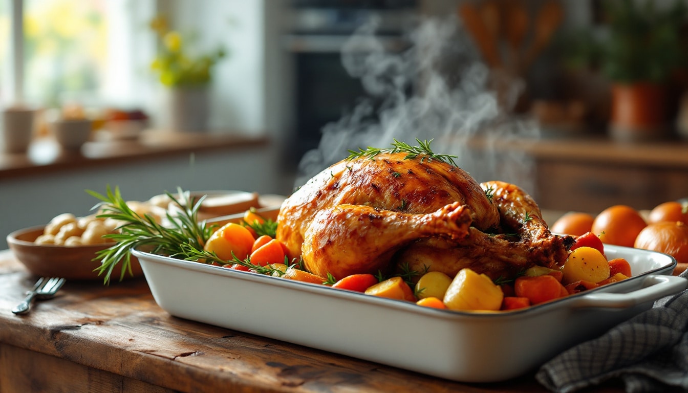 découvrez le temps de cuisson idéal pour un rôti de pintade farcie au four à 180°c, pour une viande tendre et savoureuse à chaque fournée.