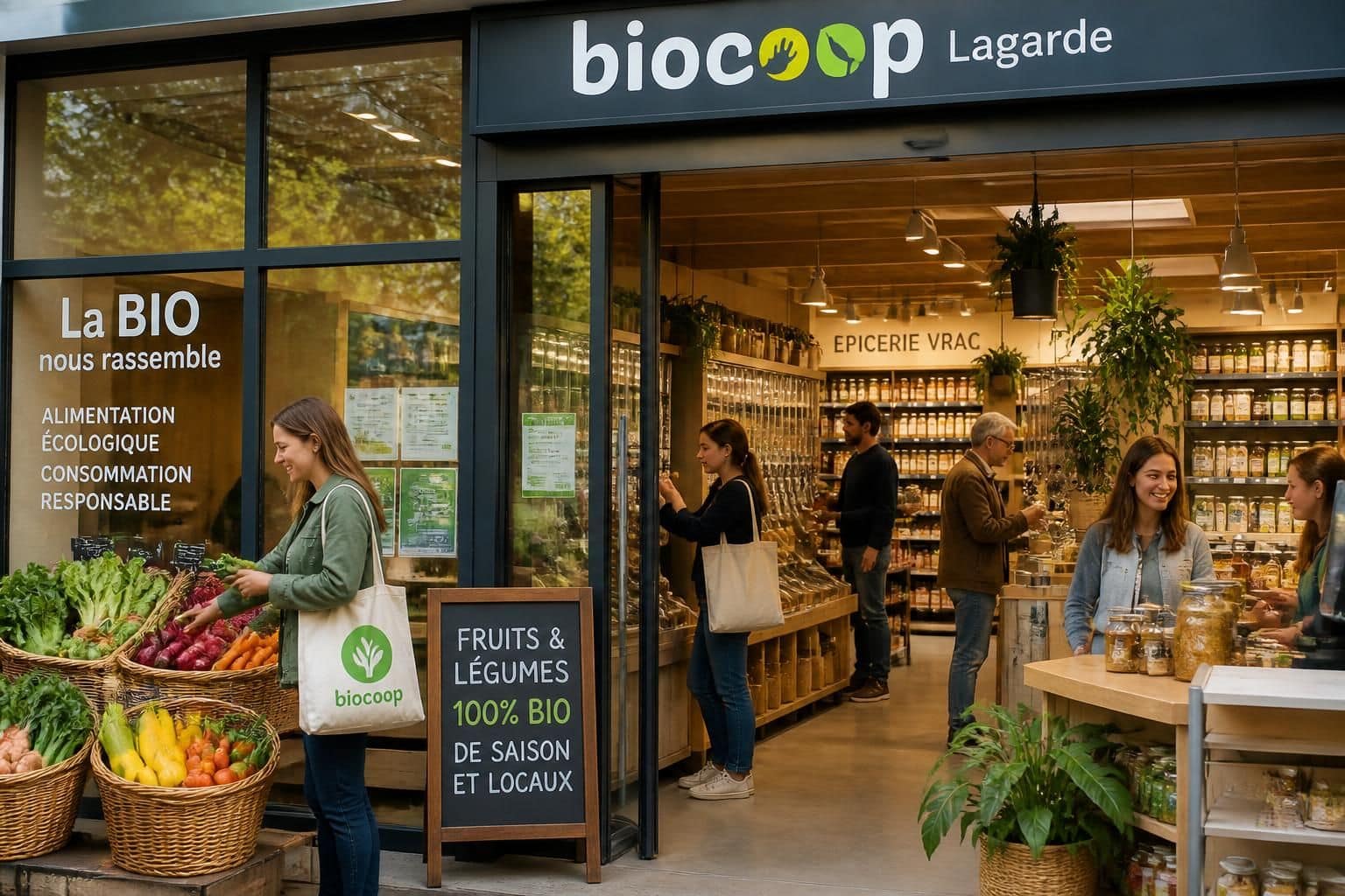 découvrez biocoop lagarde, votre magasin bio de référence engagé pour une consommation responsable. produits locaux, respect de l'environnement et qualité au rendez-vous.