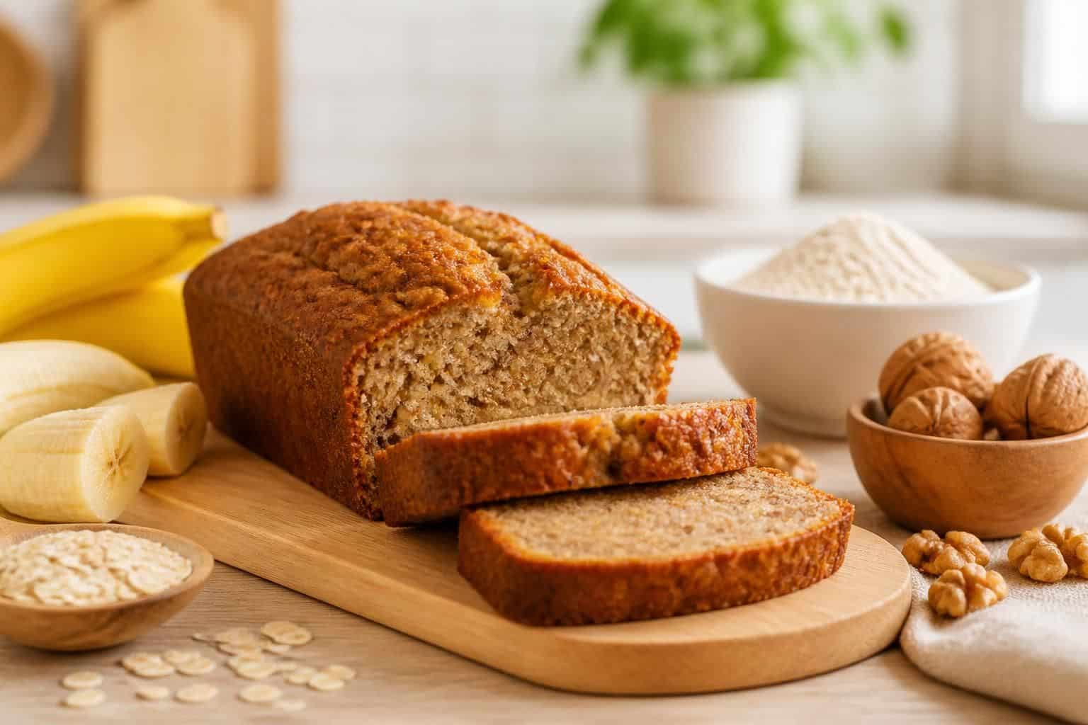 découvrez une recette facile et gourmande de banana bread healthy, sans beurre, pour un snack délicieux et équilibré à partager.