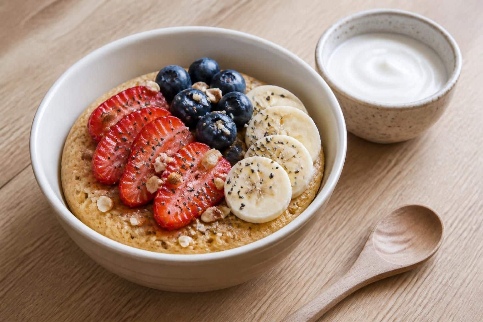 découvrez notre recette de bowlcake healthy, rapide et facile, idéale pour un petit déjeuner équilibré et gourmand.