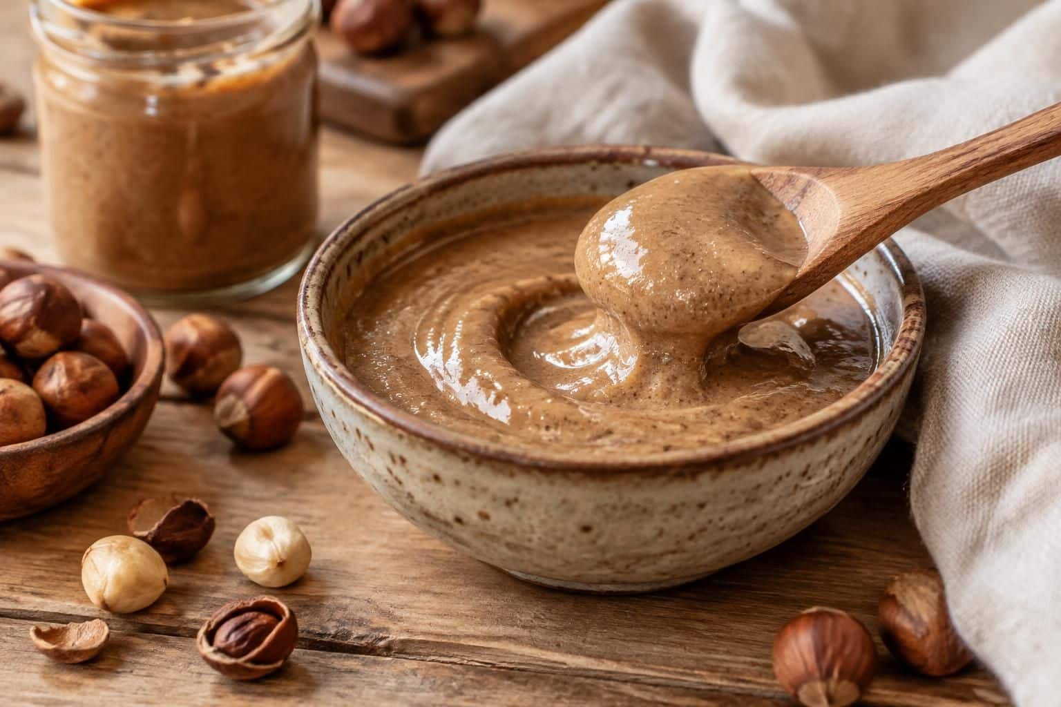 préparez une purée de noisette maison bio avec une recette simple et naturelle, idéale pour savourer toute la richesse des noisettes.