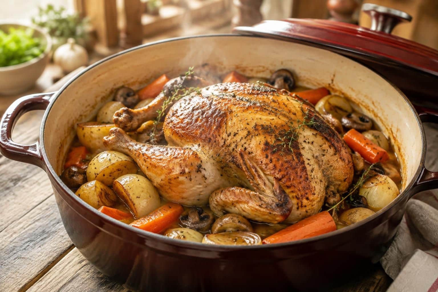 découvrez une recette facile de pintade en cocotte, tendre et savoureuse, avec des conseils pour réussir une cuisson pleine de goût.