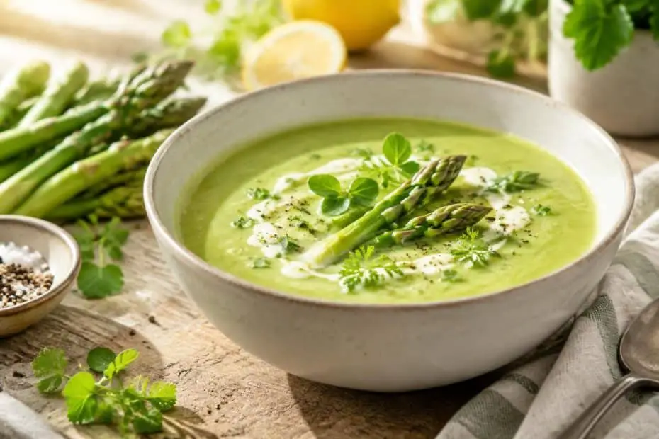 préparez un velouté d’asperges rapide, facile et léger, idéal pour un repas savoureux. découvrez une recette simple prête en quelques minutes.